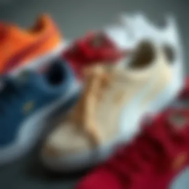 Puma sneakers displayed in various color options