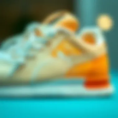 Close-up of high-quality materials used in Puma sports footwear