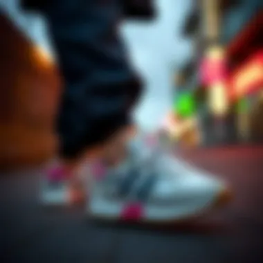 A stylish modern outfit featuring retro 80s shoes