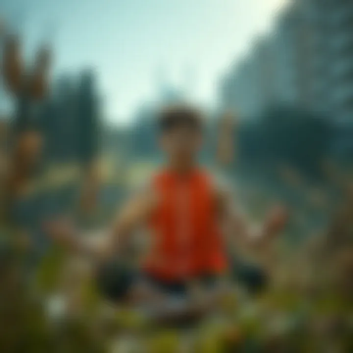 A person meditating amidst nature