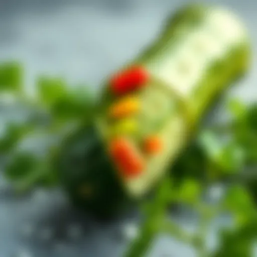 Nutritional breakdown of cucumber showing vitamins