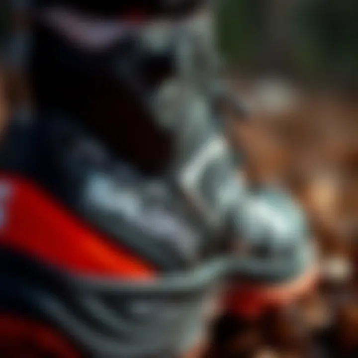 Close-up of Salomon Outline GTX detailing its structural features