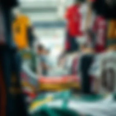 A well-organized second-hand sports jersey market