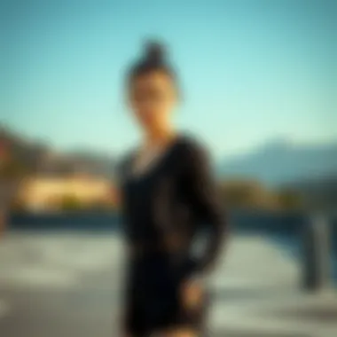 Elegance in Black Sports Wear Elegant black sports outfit showcasing comfort and style