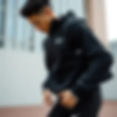 Functional Design in Black Sportswear Dynamic black sportswear emphasizing functionality