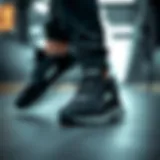 Elegant black athletic shoes showcasing modern design