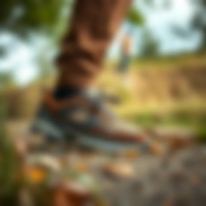 Skechers Brown Footwear in Nature Skechers shoes showcased in a serene outdoor setting