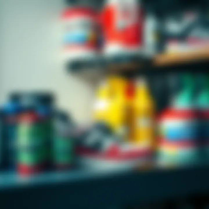 Sneaker care products on a shelf