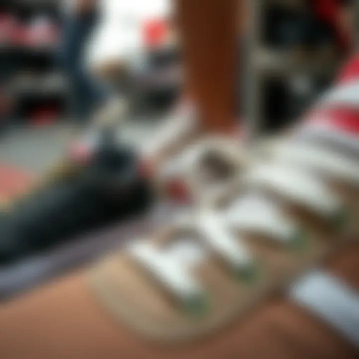 Close-up of sneaker materials