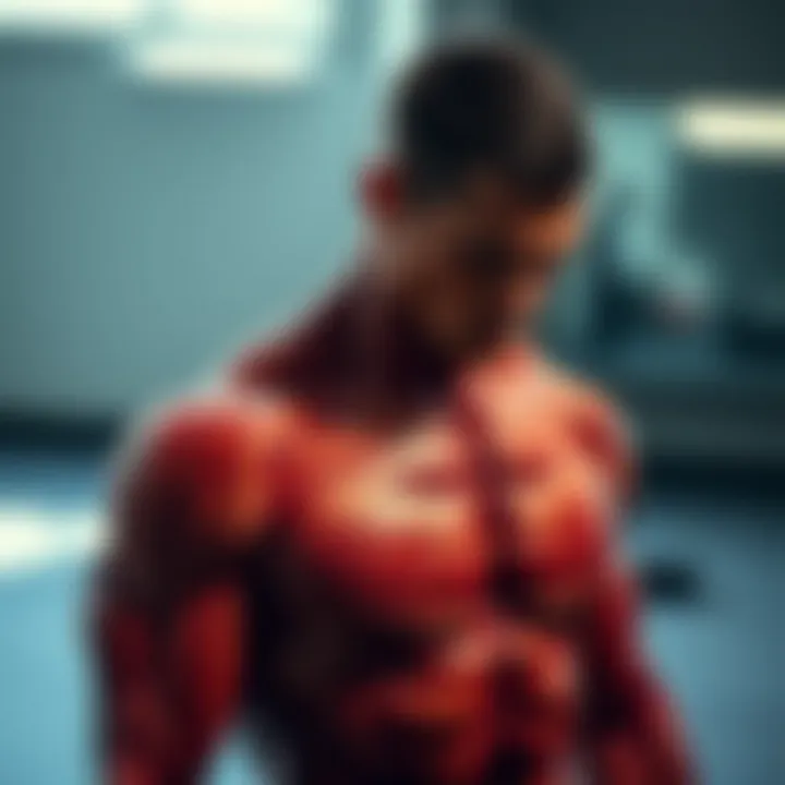 Visual representation of muscle growth through exercise