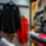 Trendy sportswear displayed in a boutique setting