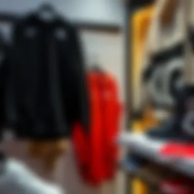 Trendy sportswear displayed in a boutique setting