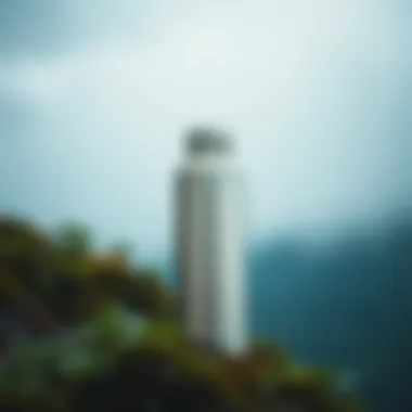 Durable stainless steel water thermos in nature