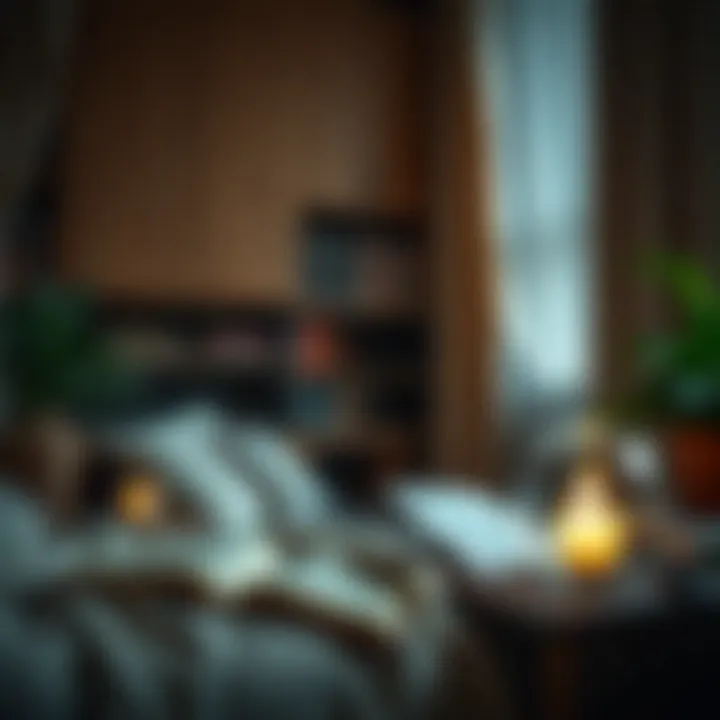 A cozy reading nook with calming ambiance