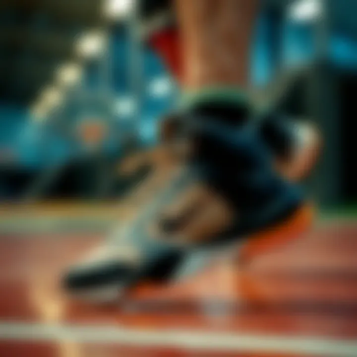 Stylish Basketball Footwear in Action Stylish basketball footwear in action