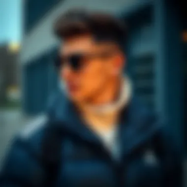 Stylish layering with an Adidas down jacket