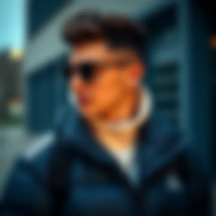 Stylish layering with an Adidas down jacket