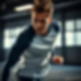 Dynamic athlete showcasing moisture-wicking apparel during an intense workout