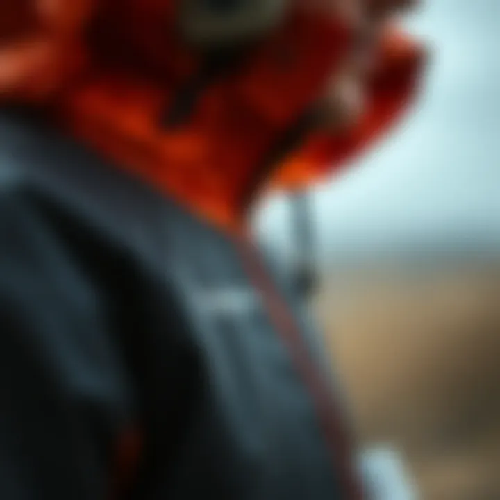 Close-up of Terrex rain jacket features