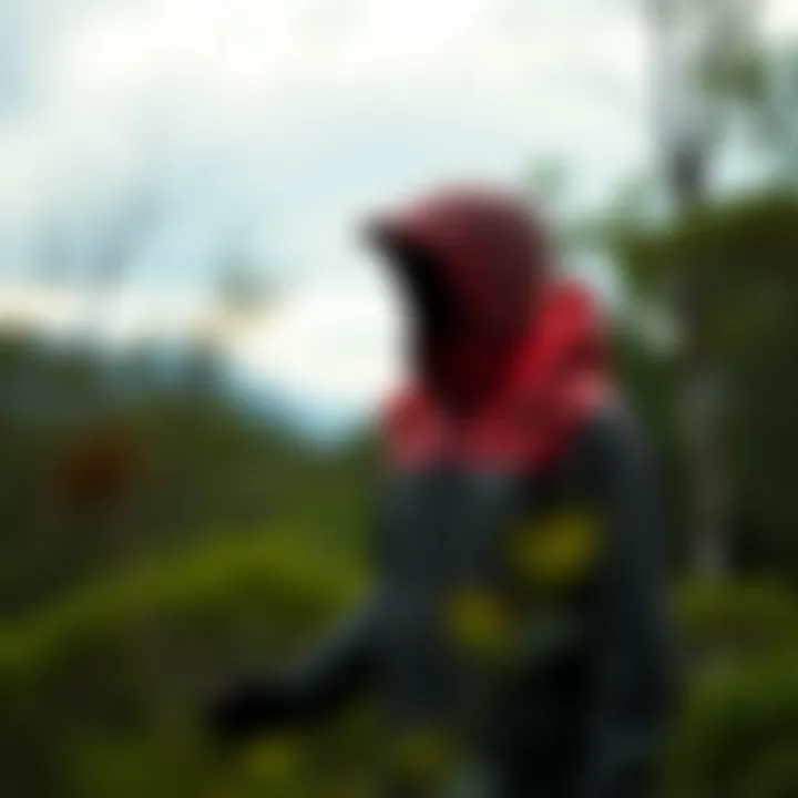 Terrex rain jacket in nature setting