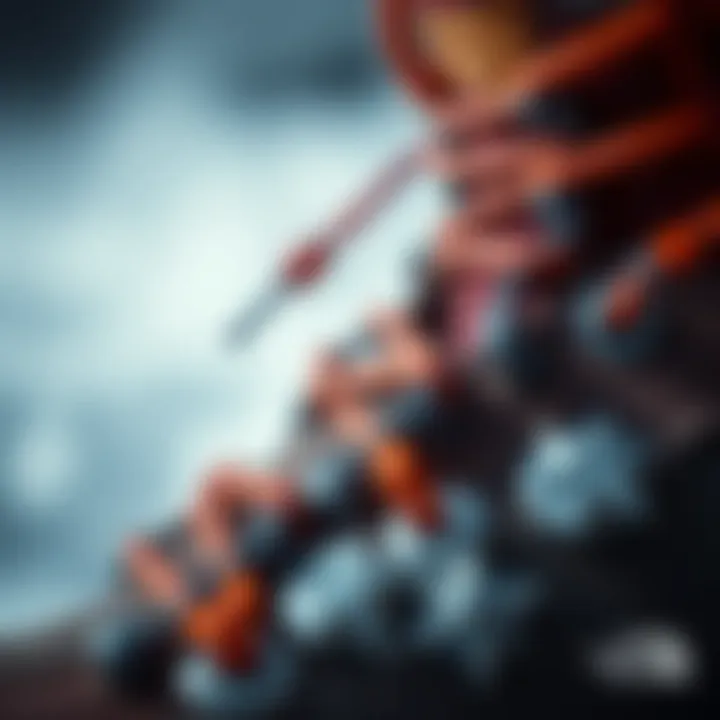 Durable Materials of The North Face Footwear Close-up of durable materials used in The North Face winter footwear