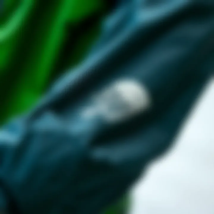 Close-up of jacket fabric showcasing durability