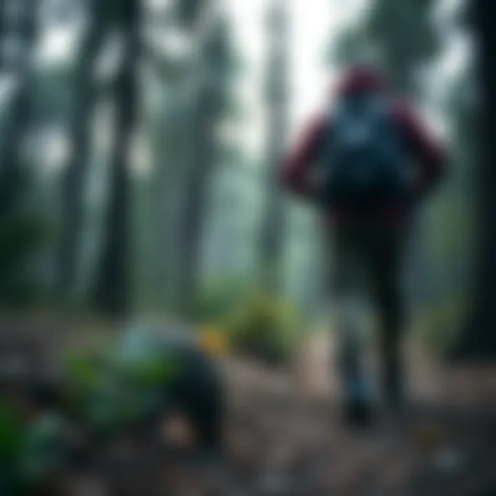 Hiking with The North Face Winter Shoes A hiker wearing The North Face winter shoes amidst a forest