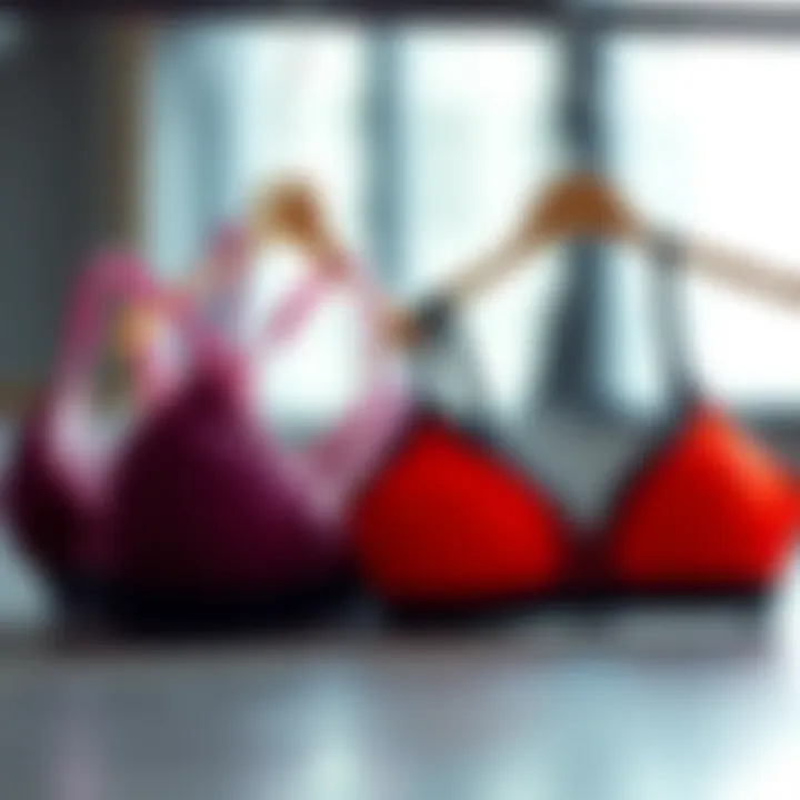 A trendy athletic bra collection highlighting popular brands