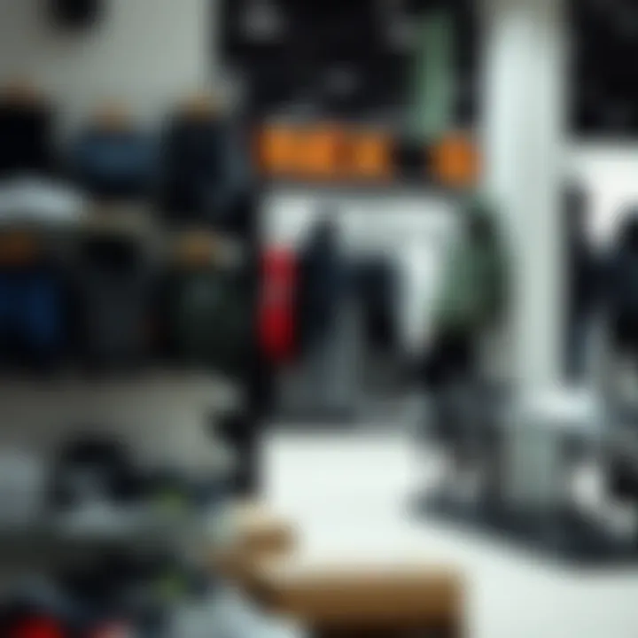 Trendy sportswear displayed in a retail environment