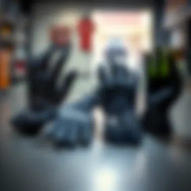 Different types of running gloves displayed