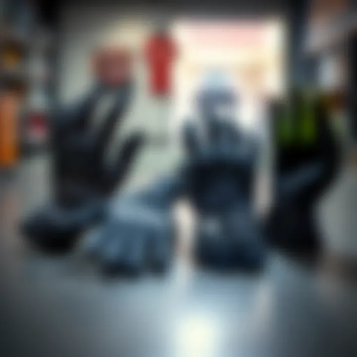 Different types of running gloves displayed