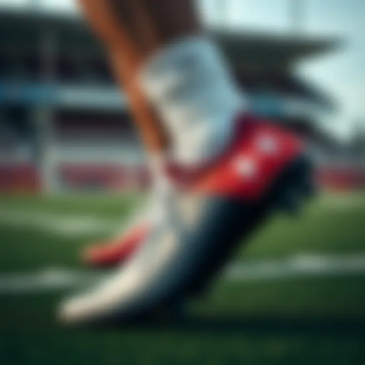 A player showcasing Under Armour cleats on the field