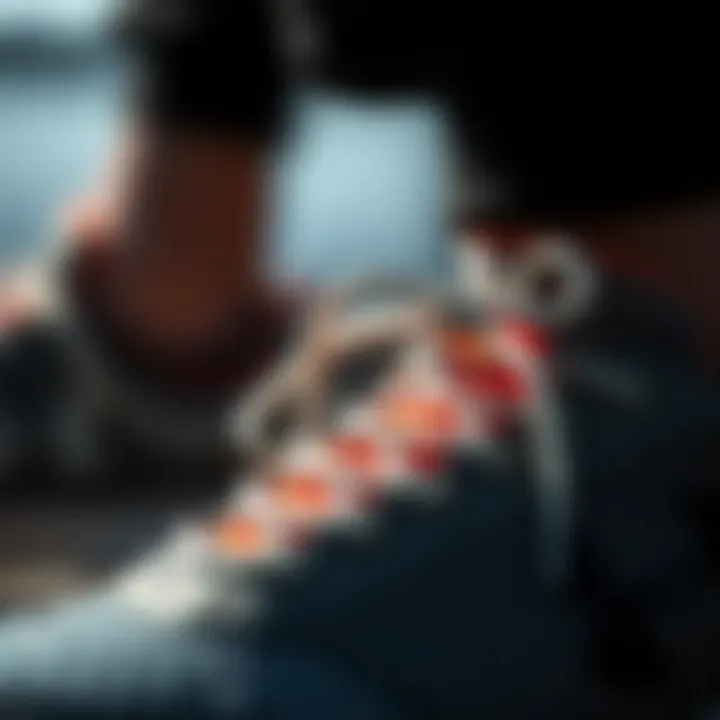 Close-up of waterproof technology in athletic shoes