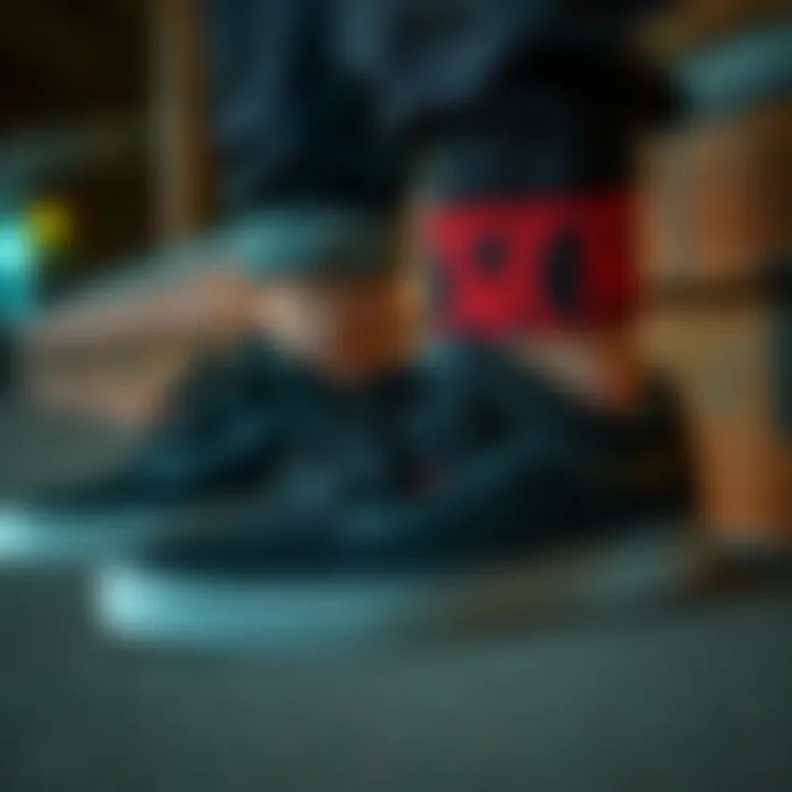 Various accessory combinations with black Vans shoes