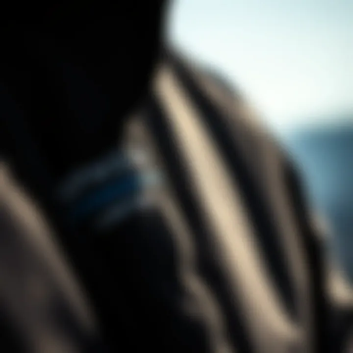 Close-up of W jacket fabric showcasing quality