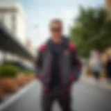 Stylish W jacket paired with casual attire