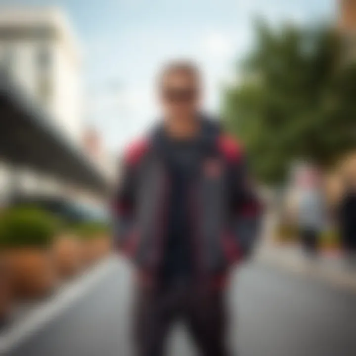 Stylish W jacket paired with casual attire