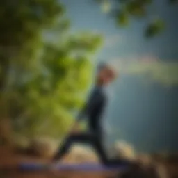 A serene yoga practice in a natural setting