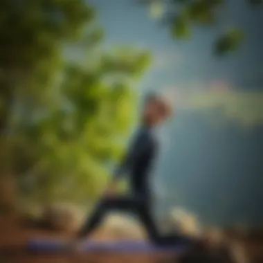 A serene yoga practice in a natural setting