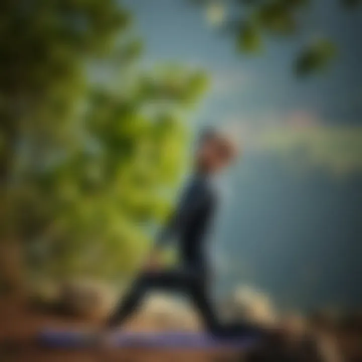 A serene yoga practice in a natural setting