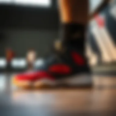 Stylish basketball shoes in a trendy setting