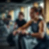 Dynamic HIIT session in a modern gym