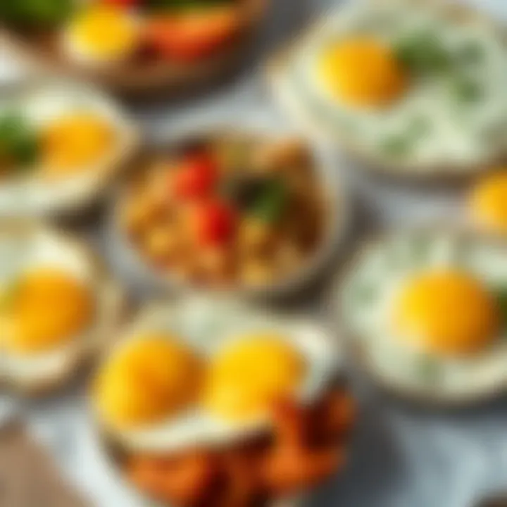 An assortment of egg dishes as part of a diet plan