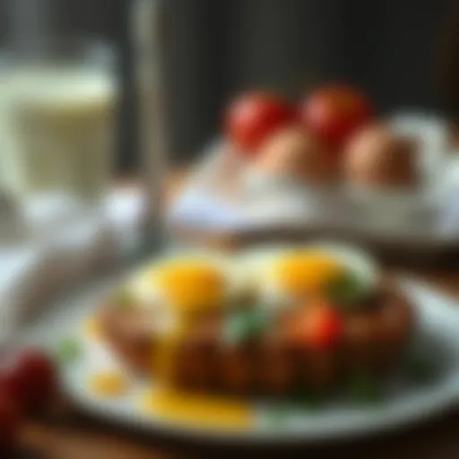 A nutritious breakfast featuring eggs and vegetables