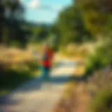 A person walking briskly on a scenic path, showcasing the joy of outdoor exercise