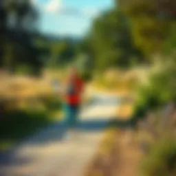 A person walking briskly on a scenic path, showcasing the joy of outdoor exercise