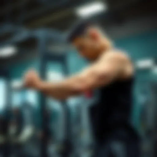 Technique demonstration for Z Bar triceps exercise