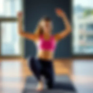 Yoga poses enhancing flexibility and aiding weight loss